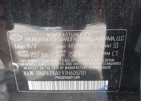 2018 Hyundai Sonata Se z USA, uszkodzony, nr VIN 5NPE24AF9JH605701